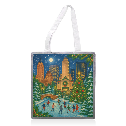 New York Christmas - printed canvas tote bag by Ms Doodle