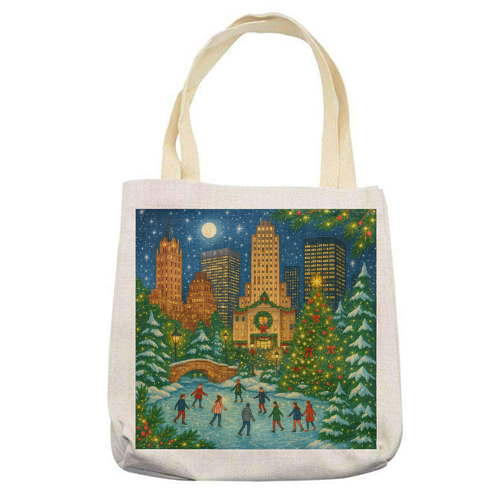 New York Christmas - printed canvas tote bag by Ms Doodle