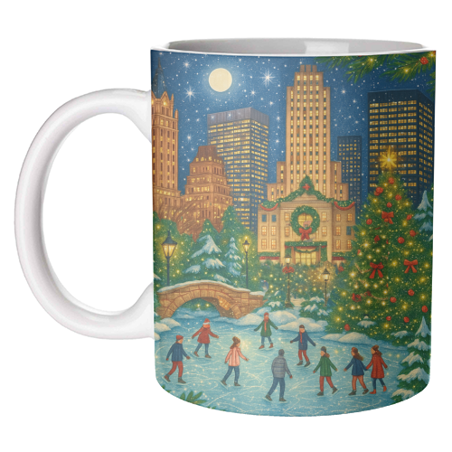 New York Christmas - unique mug by Ms Doodle