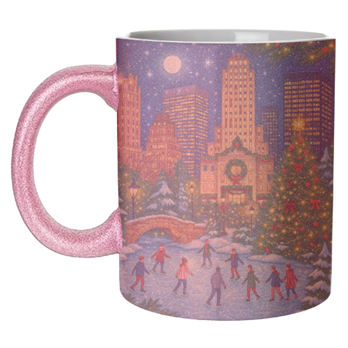 New York Christmas - unique mug by Ms Doodle