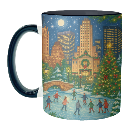 New York Christmas - unique mug by Ms Doodle