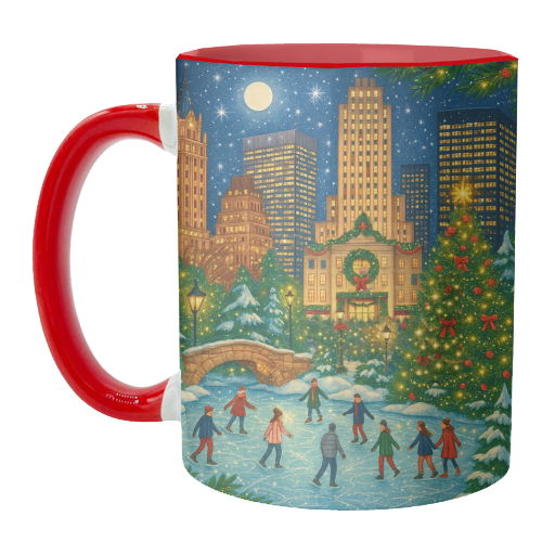 New York Christmas - unique mug by Ms Doodle
