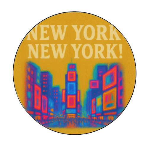 NEW YORK! - Circle Sticker by Eloise