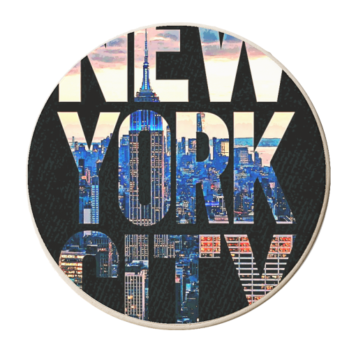 New York City lettering - personalised beer coaster by Master Anubis