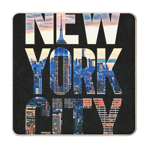 New York City lettering - personalised beer coaster by Master Anubis