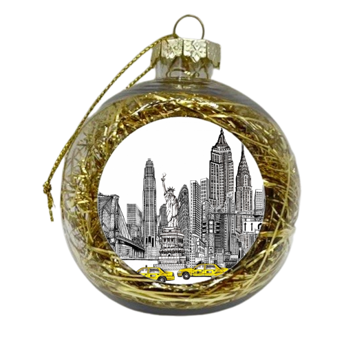 New York City Skyline - xmas bauble by Katie Clement
