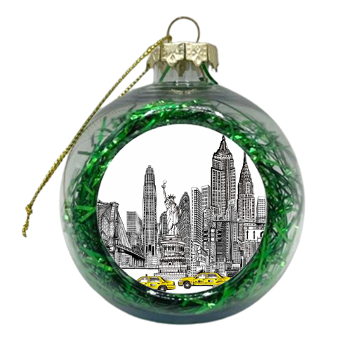 New York City Skyline - xmas bauble by Katie Clement
