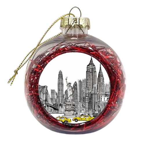 New York City Skyline - xmas bauble by Katie Clement