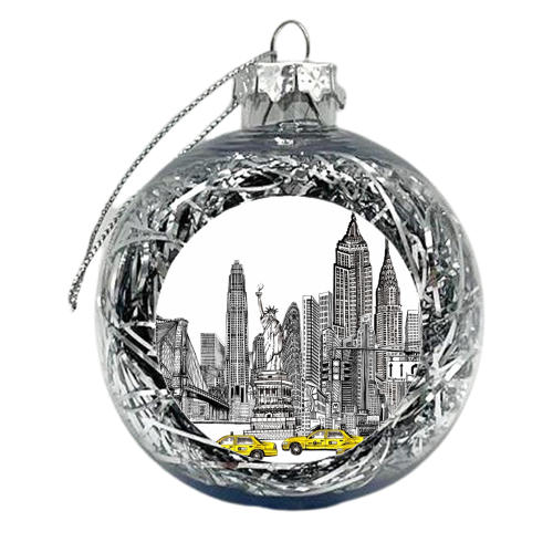 New York City Skyline - xmas bauble by Katie Clement