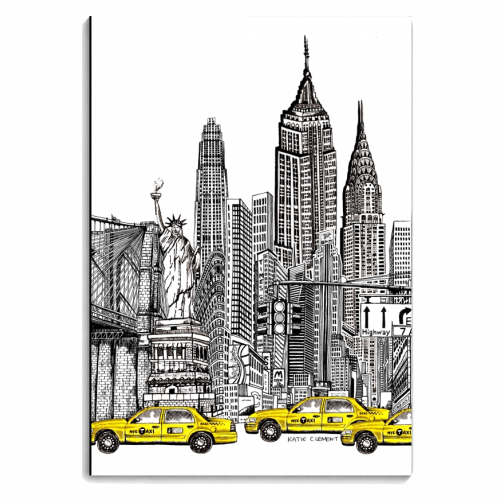New York City Skyline - personalised A4, A5, A6 notebook by Katie Clement