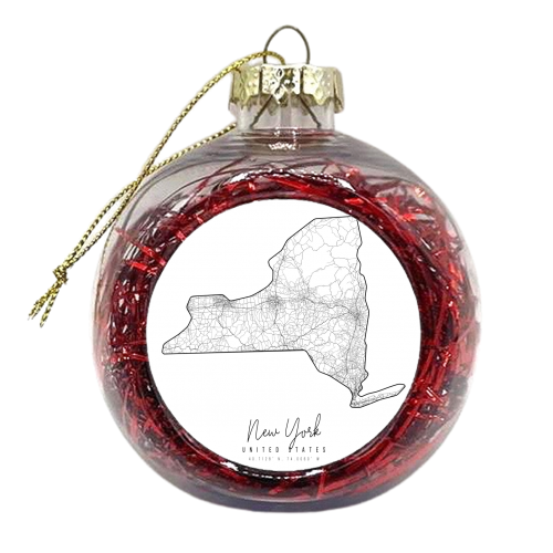 New York Minimal Street Map - xmas bauble by Toni Scott