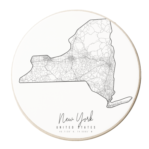 New York Minimal Street Map - personalised beer coaster by Toni Scott