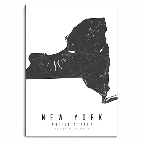 New York Mono Black and White Modern Minimal Street Map - personalised A4, A5, A6 notebook by Toni Scott