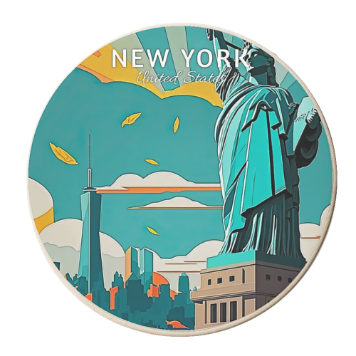 New York Poster - personalised beer coaster by Master Anubis