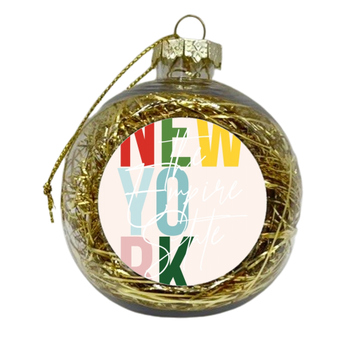New York "The Empire State" Color State - xmas bauble by Toni Scott