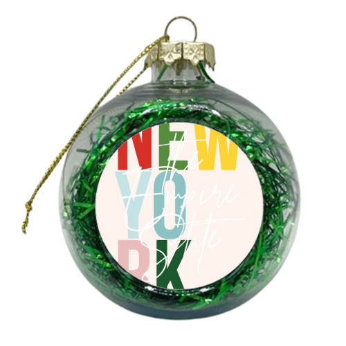 New York "The Empire State" Color State - xmas bauble by Toni Scott