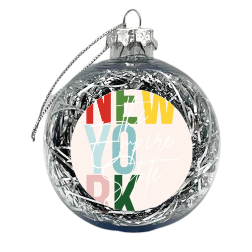 New York "The Empire State" Color State - xmas bauble by Toni Scott