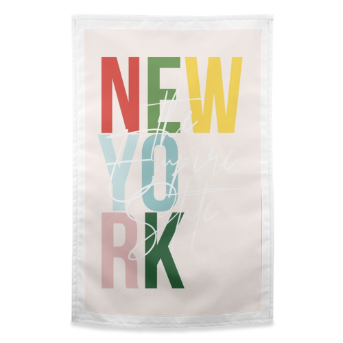 New York "The Empire State" Color State - funny tea towel by Toni Scott