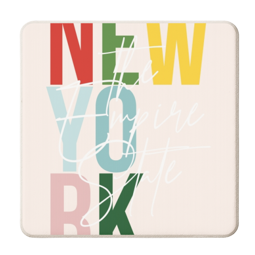 New York "The Empire State" Color State - personalised beer coaster by Toni Scott