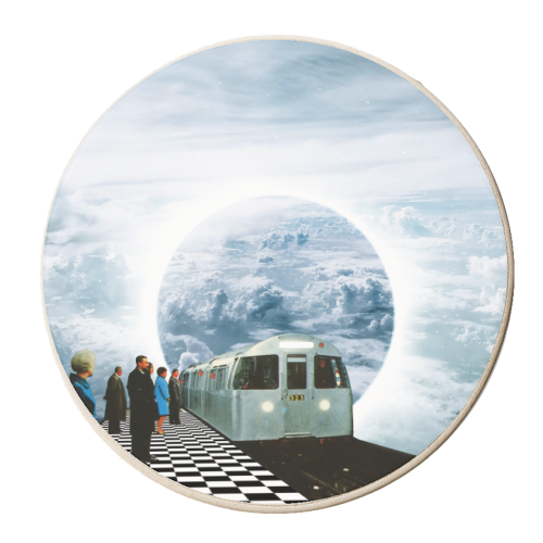 Next Stop: Nowhere Surreal Print - personalised beer coaster by OhMC! Designs