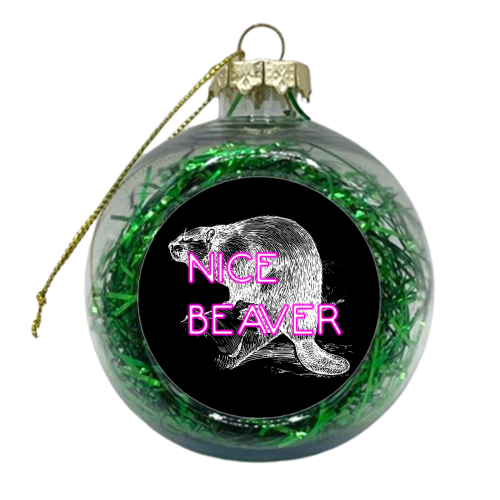 Nice Beaver - xmas bauble by Wallace Elizabeth