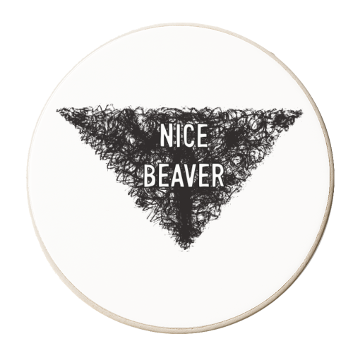 Nice Beaver Graphic - personalised beer coaster by Adam Regester