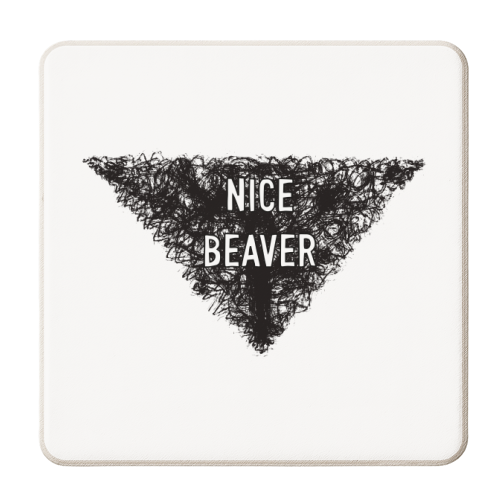 Nice Beaver Graphic - personalised beer coaster by Adam Regester