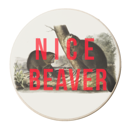 Nice Beaver - personalised beer coaster by The 13 Prints