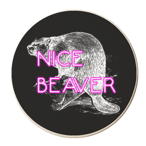 Nice Beaver - personalised beer coaster by Wallace Elizabeth
