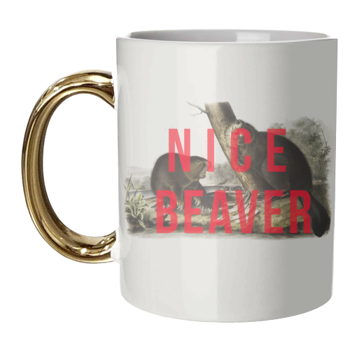 Nice Beaver - unique mug by The 13 Prints