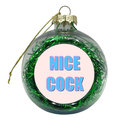 Nice Cock Typographic Style Design - xmas bauble by Adam Regester