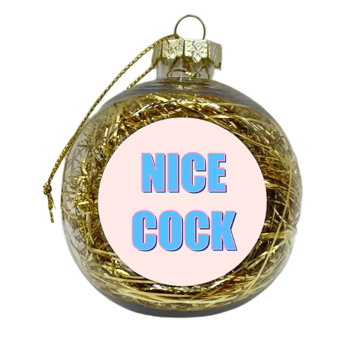 Nice Cock Typographic Style Design - xmas bauble by Adam Regester