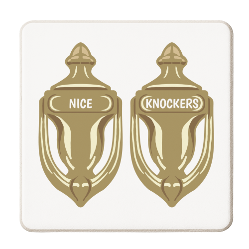 Nice Knockers - personalised beer coaster by Charlotte Rowlands