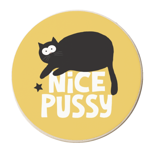 Nice Pussy funny gift I - personalised beer coaster by Giddy Kipper