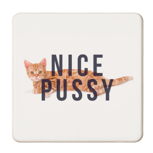 Nice Pussy - personalised beer coaster by The 13 Prints