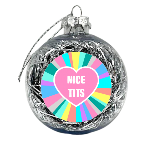 Nice Tits Colour Burst - xmas bauble by Adam Regester