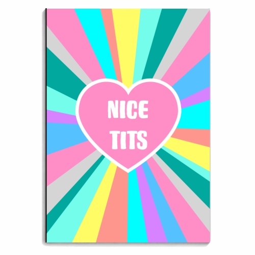 Nice Tits Colour Burst - personalised A4, A5, A6 notebook by Adam Regester