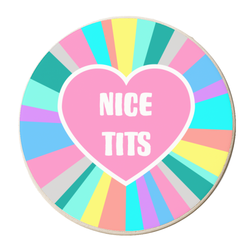 Nice Tits Colour Burst - personalised beer coaster by Adam Regester