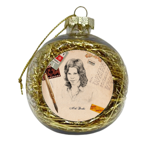 Nick Drake - xmas bauble by Daniel Cash