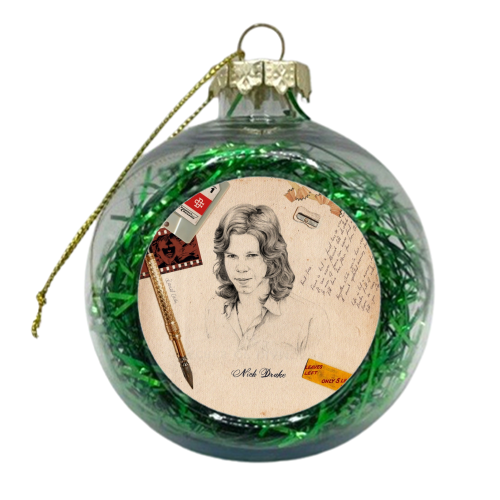 Nick Drake - xmas bauble by Daniel Cash