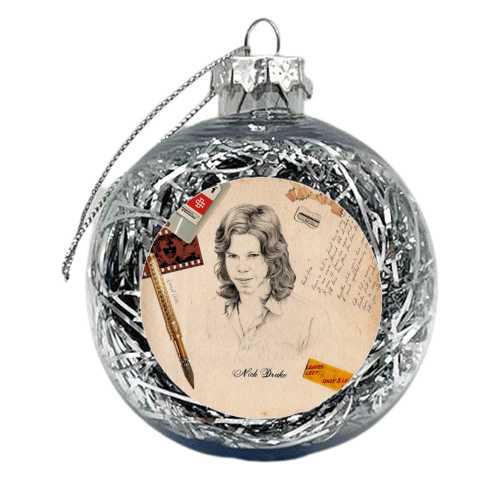 Nick Drake - xmas bauble by Daniel Cash
