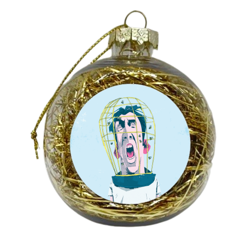 Nicolas Cage: Bees - xmas bauble by Alexander Jackson