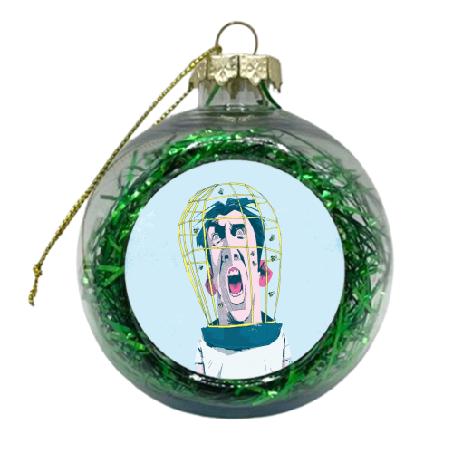 Nicolas Cage: Bees - xmas bauble by Alexander Jackson