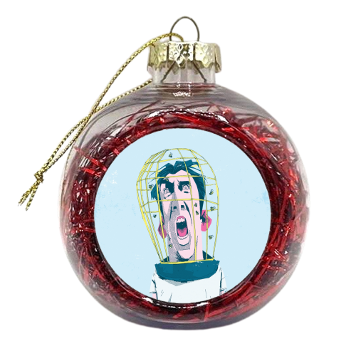 Nicolas Cage: Bees - xmas bauble by Alexander Jackson