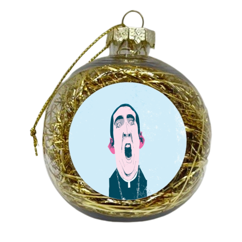 Nicolas Cage: Face Off - xmas bauble by Alexander Jackson