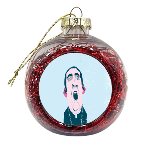 Nicolas Cage: Face Off - xmas bauble by Alexander Jackson