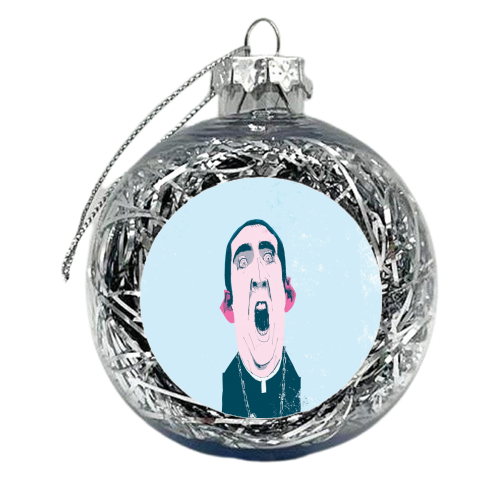 Nicolas Cage: Face Off - xmas bauble by Alexander Jackson