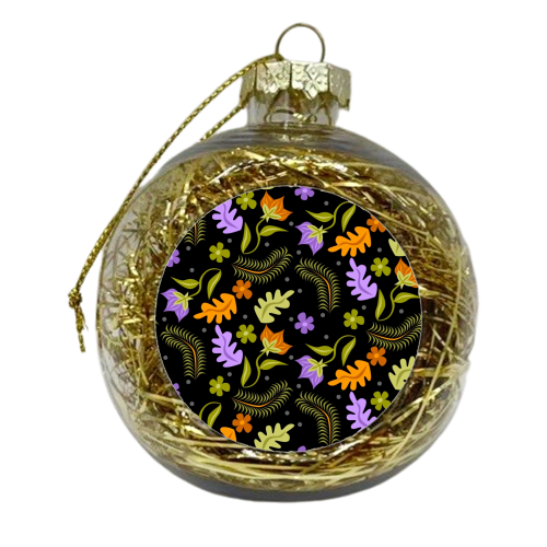 Night Leaves - xmas bauble by Claire Huntley