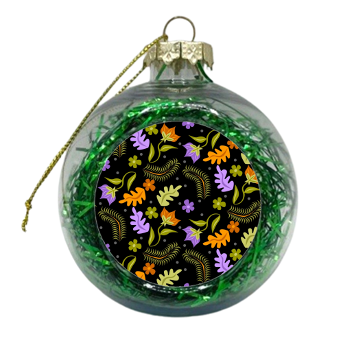Night Leaves - xmas bauble by Claire Huntley