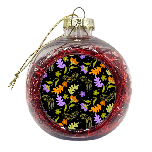 Night Leaves - xmas bauble by Claire Huntley